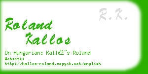 roland kallos business card